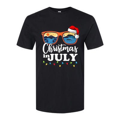 Christmas In July Funny Santa Summer Beach Vacation Sunglasses Softstyle CVC T-Shirt