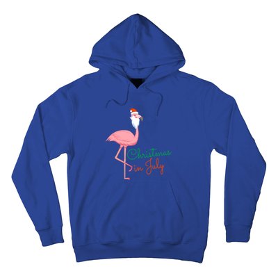 Christmas In July Pink Flamingo Santa Gift Hoodie