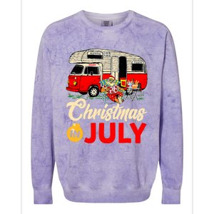 Christmas In July Camping Santa Campers Summer Vacay Colorblast Crewneck Sweatshirt