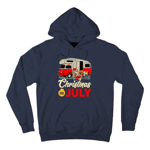 Christmas In July Camping Santa Campers Summer Vacay Hoodie