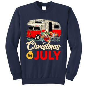 Christmas In July Camping Santa Campers Summer Vacay Sweatshirt