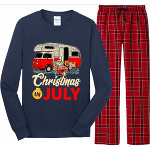 Christmas In July Camping Santa Campers Summer Vacay Long Sleeve Pajama Set