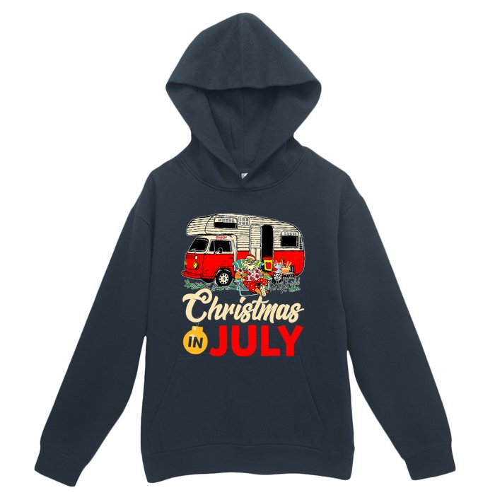 Christmas In July Camping Santa Campers Summer Vacay Urban Pullover Hoodie