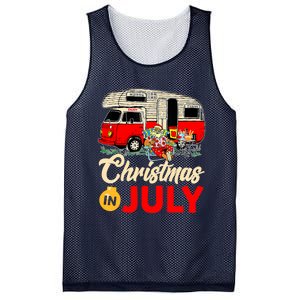 Christmas In July Camping Santa Campers Summer Vacay Mesh Reversible Basketball Jersey Tank