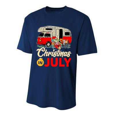 Christmas In July Camping Santa Campers Summer Vacay Performance Sprint T-Shirt