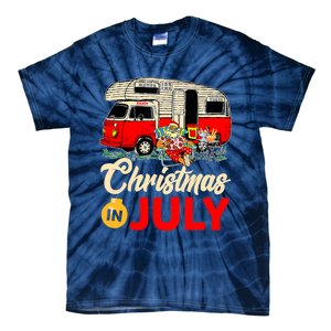 Christmas In July Camping Santa Campers Summer Vacay Tie-Dye T-Shirt