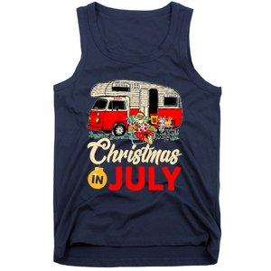 Christmas In July Camping Santa Campers Summer Vacay Tank Top