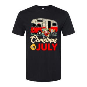 Christmas In July Camping Santa Campers Summer Vacay Softstyle CVC T-Shirt