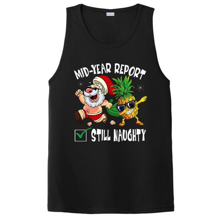 Christmas In July Mid Year Report Still Naughty Santa Funny PosiCharge Competitor Tank