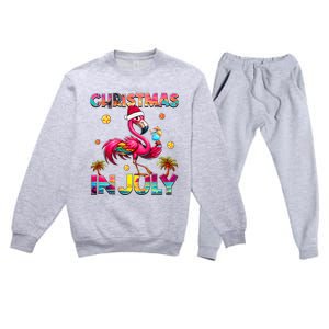 Christmas In July Flamingo Beach Summer Hawaii Premium Crewneck Sweatsuit Set