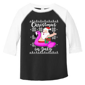 Christmas In July Ugly Santa Flamingo Pool Float Toddler Fine Jersey T-Shirt