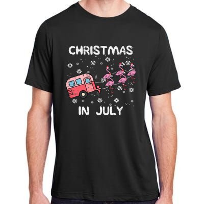 Christmas In July Flamingo Trailer Summer Xmas Camp Camper Adult ChromaSoft Performance T-Shirt