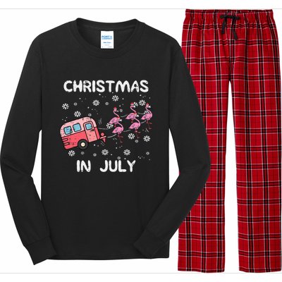 Christmas In July Flamingo Trailer Summer Xmas Camp Camper Long Sleeve Pajama Set