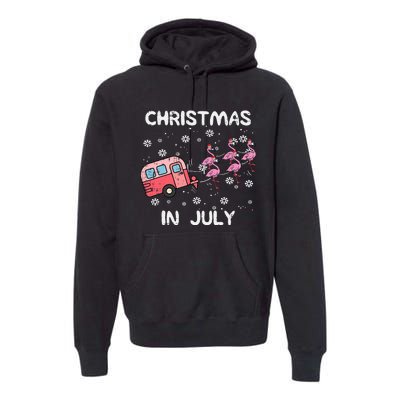 Christmas In July Flamingo Trailer Summer Xmas Camp Camper Premium Hoodie