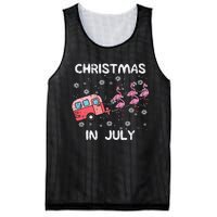 Christmas In July Flamingo Trailer Summer Xmas Camp Camper Mesh Reversible Basketball Jersey Tank