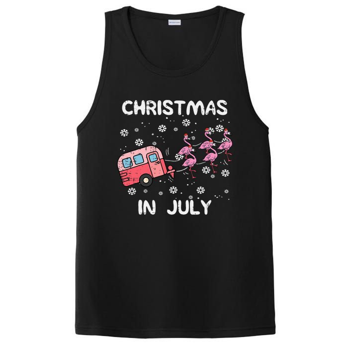 Christmas In July Flamingo Trailer Summer Xmas Camp Camper PosiCharge Competitor Tank