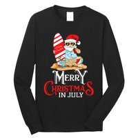 Christmas In July Santa Sunglasses Summer Beach Funny Xmas Long Sleeve Shirt