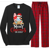 Christmas In July Santa Sunglasses Summer Beach Funny Xmas Long Sleeve Pajama Set