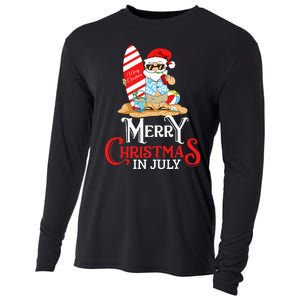 Christmas In July Santa Sunglasses Summer Beach Funny Xmas Cooling Performance Long Sleeve Crew