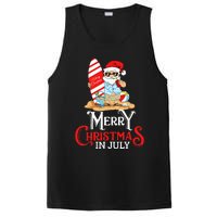 Christmas In July Santa Sunglasses Summer Beach Funny Xmas PosiCharge Competitor Tank