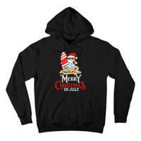 Christmas In July Santa Sunglasses Summer Beach Funny Xmas Tall Hoodie