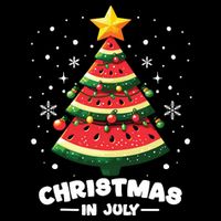 Christmas In July Watermelon Xmas Tree Summer Magnet