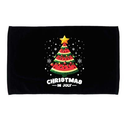 Christmas In July Watermelon Xmas Tree Summer Microfiber Hand Towel