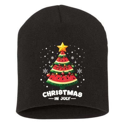 Christmas In July Watermelon Xmas Tree Summer Short Acrylic Beanie