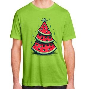 Christmas In July Watermelon Christmas Tre Adult ChromaSoft Performance T-Shirt