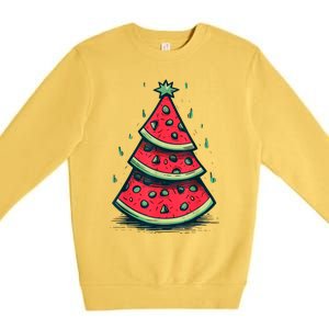 Christmas In July Watermelon Christmas Tre Premium Crewneck Sweatshirt