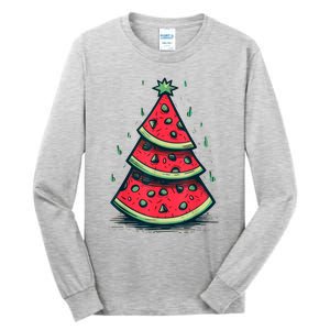 Christmas In July Watermelon Christmas Tre Tall Long Sleeve T-Shirt