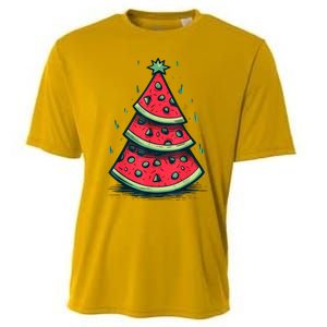 Christmas In July Watermelon Christmas Tre Cooling Performance Crew T-Shirt