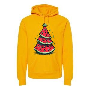 Christmas In July Watermelon Christmas Tre Premium Hoodie