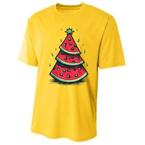 Christmas In July Watermelon Christmas Tre Performance Sprint T-Shirt