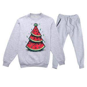 Christmas In July Watermelon Christmas Tre Premium Crewneck Sweatsuit Set