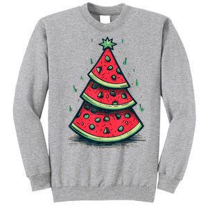 Christmas In July Watermelon Christmas Tre Tall Sweatshirt