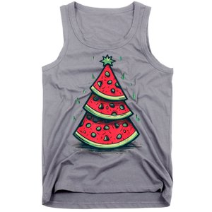 Christmas In July Watermelon Christmas Tre Tank Top