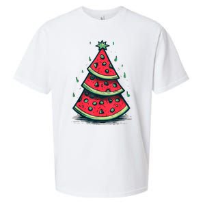 Christmas In July Watermelon Christmas Tre Sueded Cloud Jersey T-Shirt