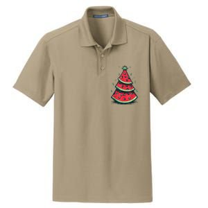 Christmas In July Watermelon Christmas Tre Dry Zone Grid Polo