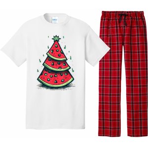 Christmas In July Watermelon Christmas Tre Pajama Set