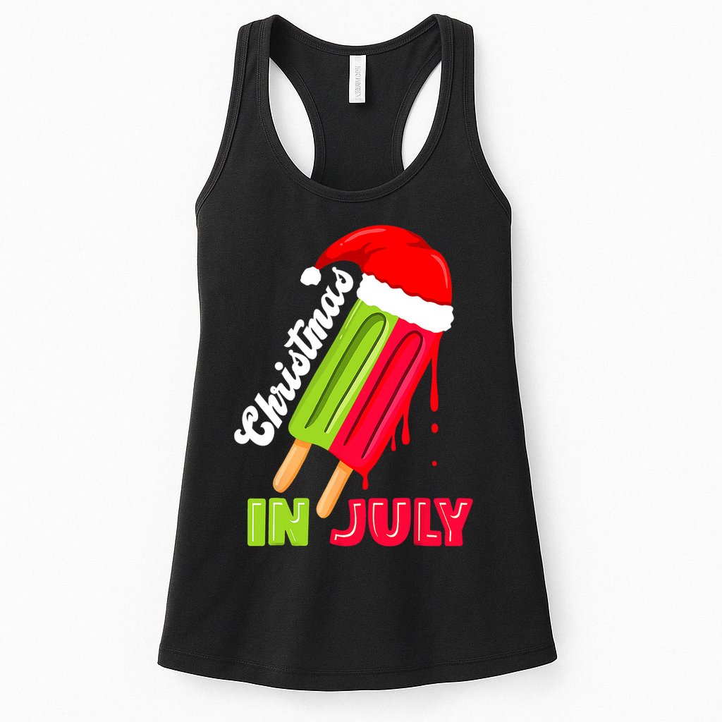 Christmas In July Watermelon Ice Pops Fun Christmas In July Womens Tank Top
