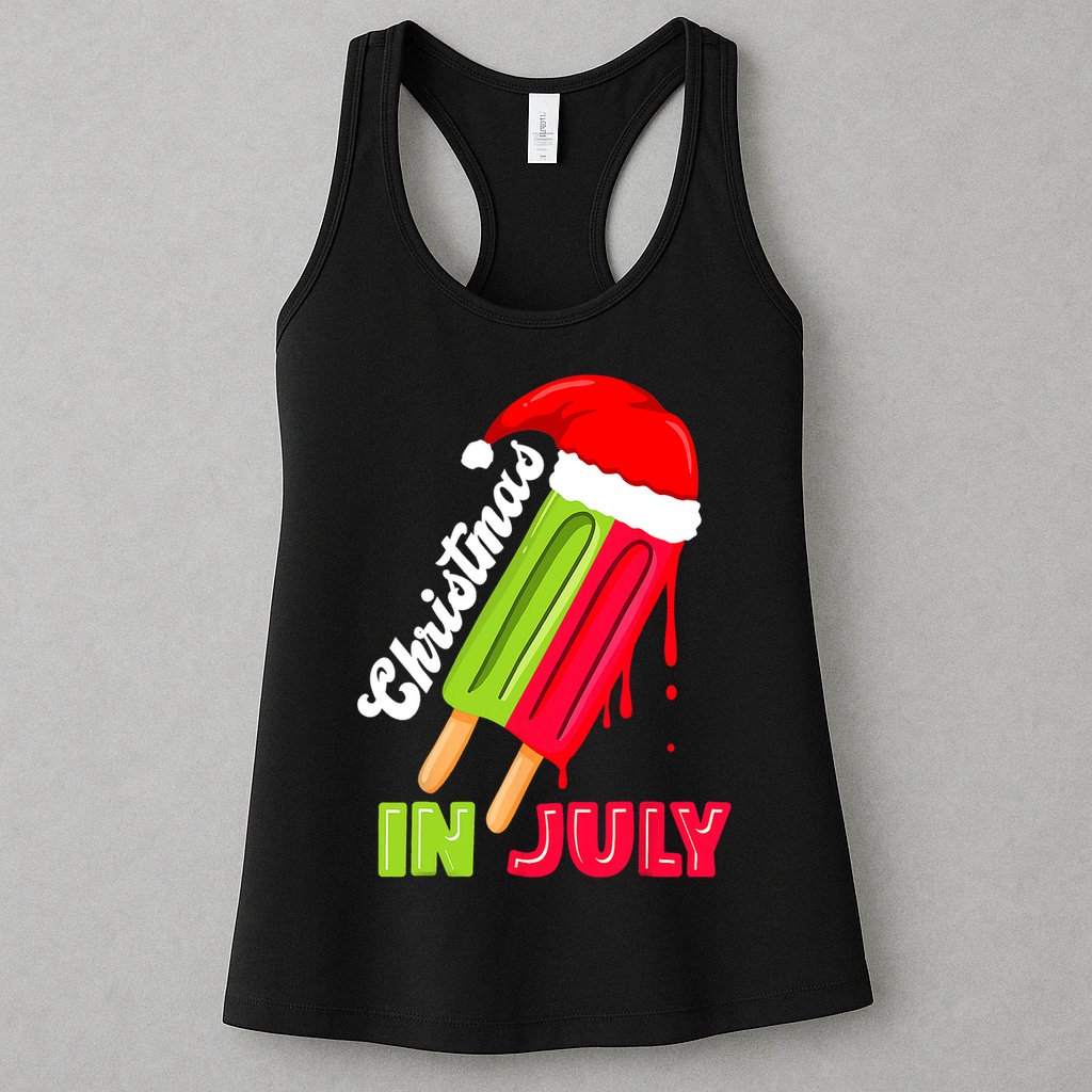 Christmas In July Watermelon Ice Pops Fun Christmas In July Womens Tank Top
