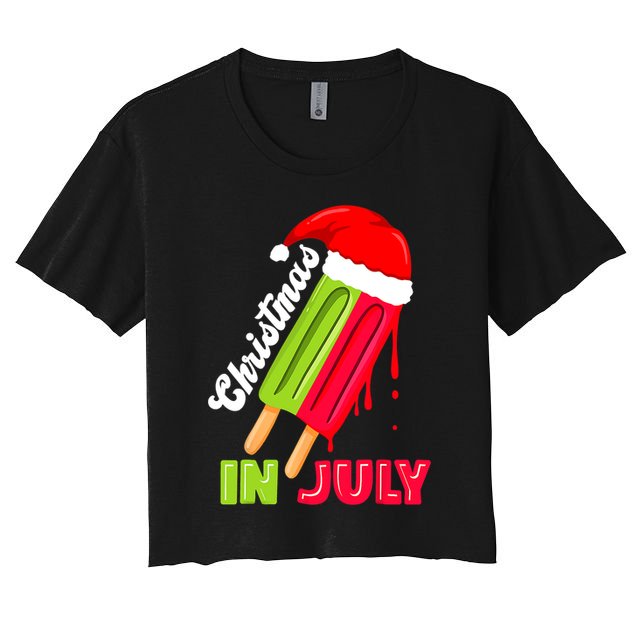 Christmas In July Watermelon Ice Pops Fun Christmas In July Crop Top