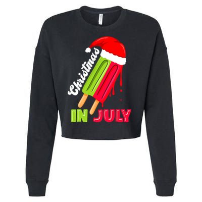 Christmas In July Watermelon Ice Pops Fun Christmas In July Cropped Pullover Crew