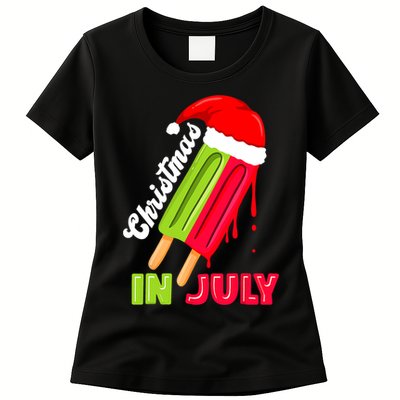Christmas In July Watermelon Ice Pops Fun Christmas In July Womens T-Shirt