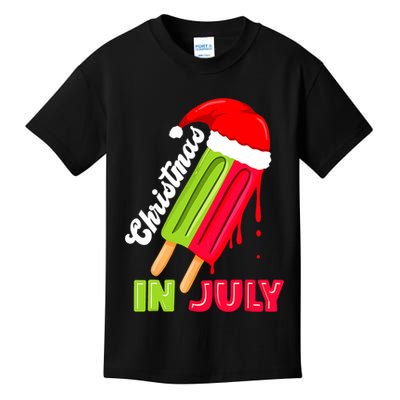 Christmas In July Watermelon Ice Pops Fun Christmas In July Kids T-Shirt