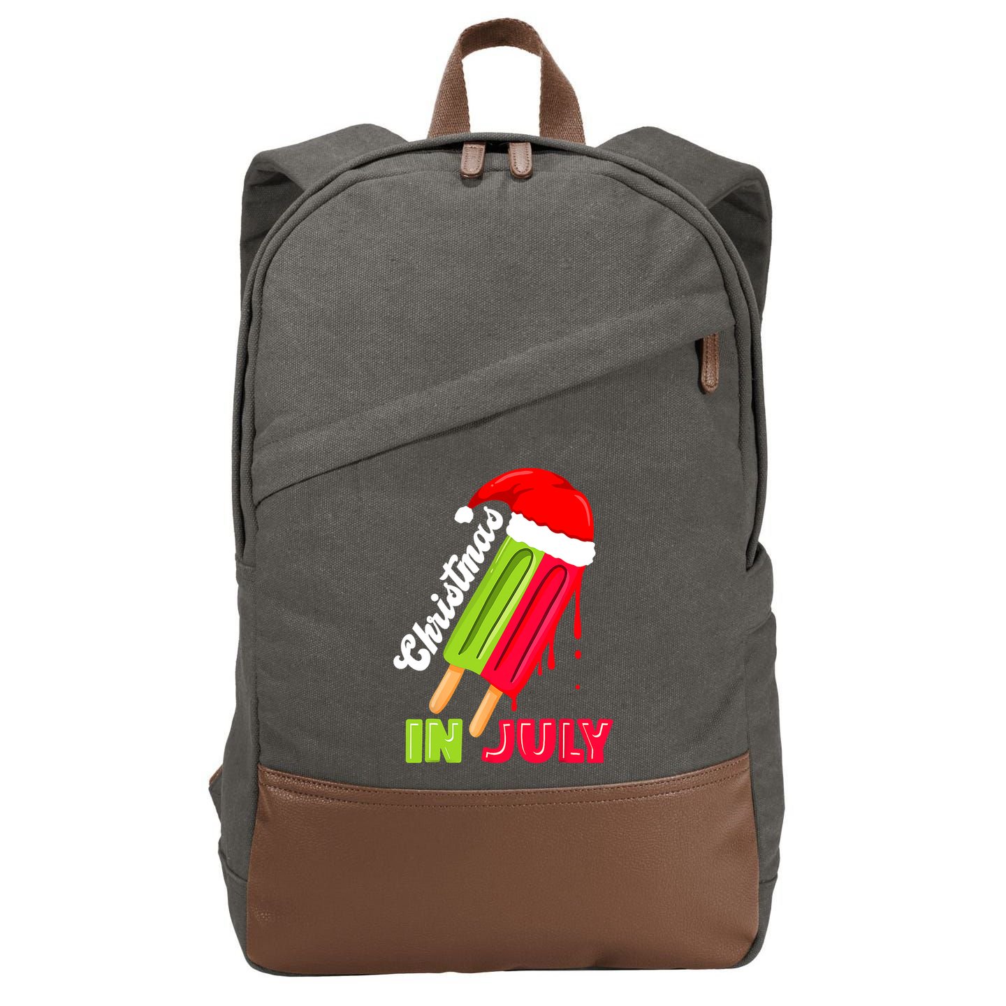 Christmas In July Watermelon Ice Pops Fun Christmas In July Cotton Canvas Backpack