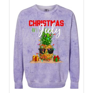 Christmas In July Pineapple Xmas Tree Summer Vacation Colorblast Crewneck Sweatshirt