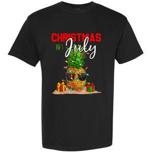 Christmas In July Pineapple Xmas Tree Summer Vacation Garment-Dyed Heavyweight T-Shirt