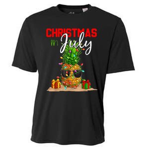 Christmas In July Pineapple Xmas Tree Summer Vacation Cooling Performance Crew T-Shirt